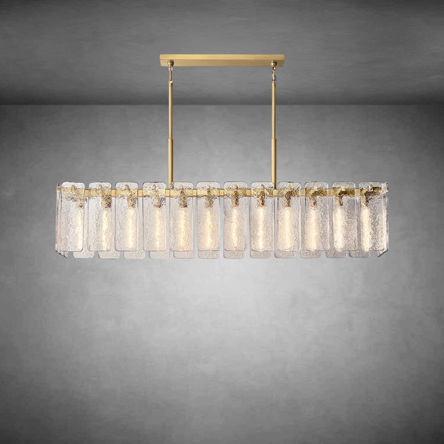 Calamette Glass Rectangular Chandelier