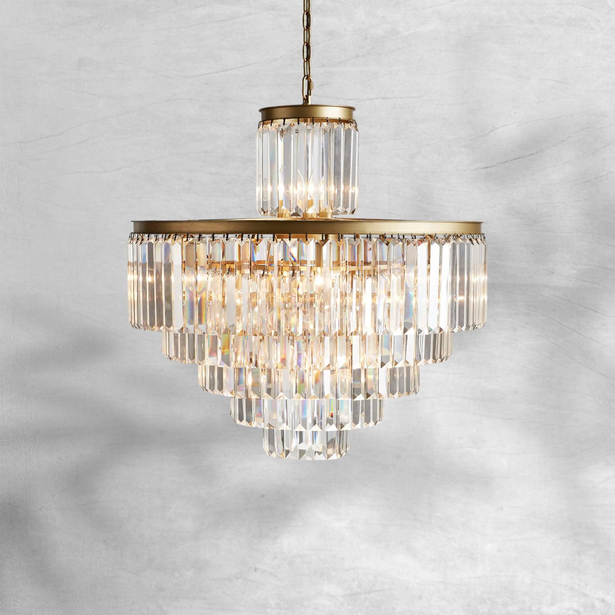 Elegant Leyland 22-Light Crystal Chandelier with Bronze Finish