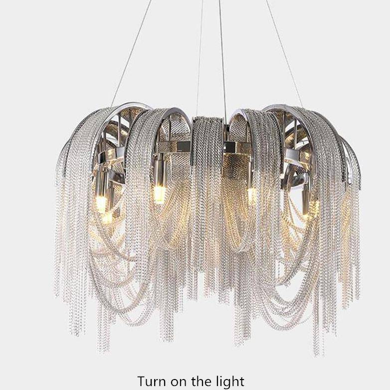 Cadena Aluminum Chain Tassel Chandelier