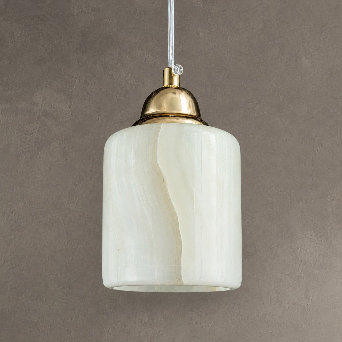 Modern Sculptural Jade Stone Pendant Light – Set of 3
