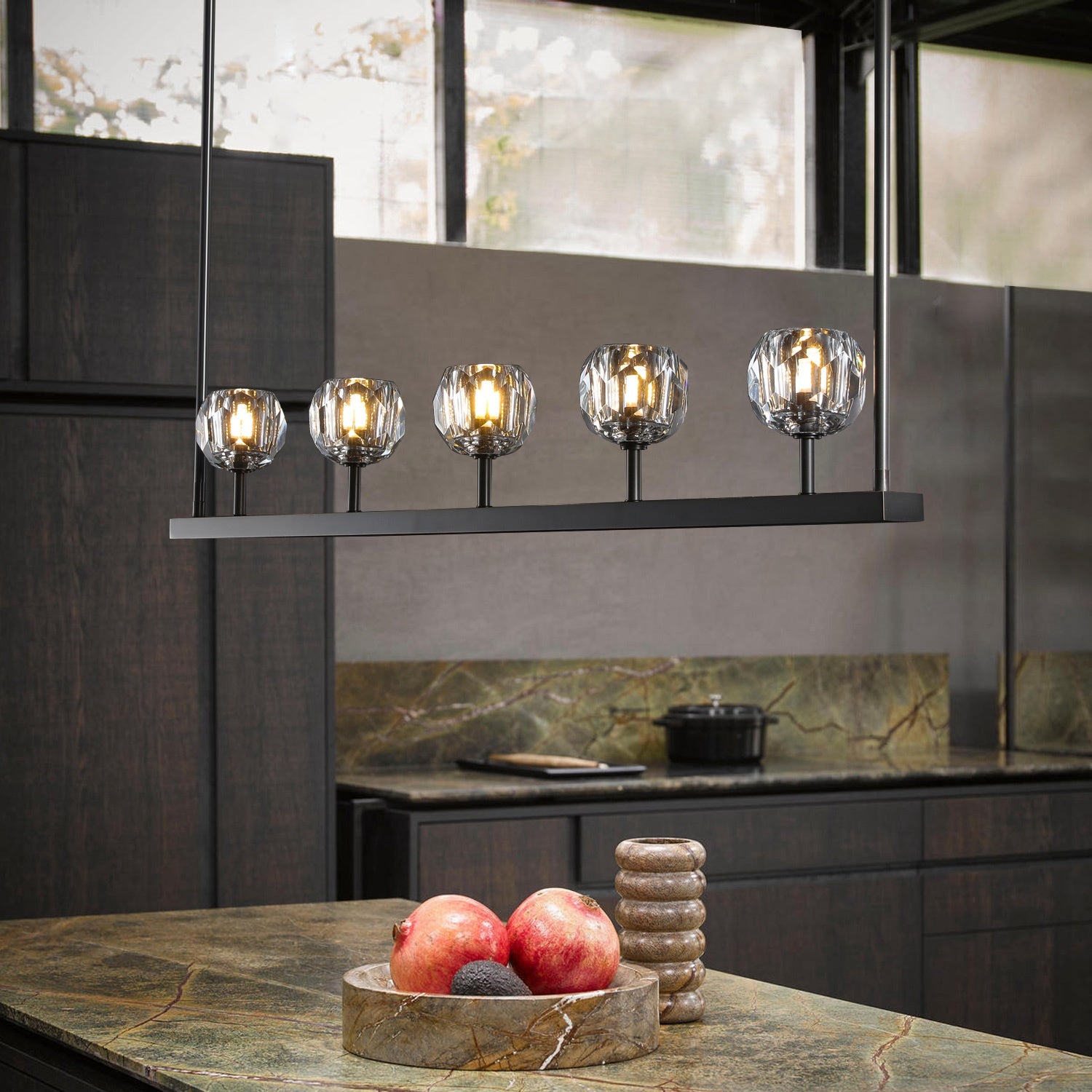 Bolura Crystal Ball Linear Chandelier