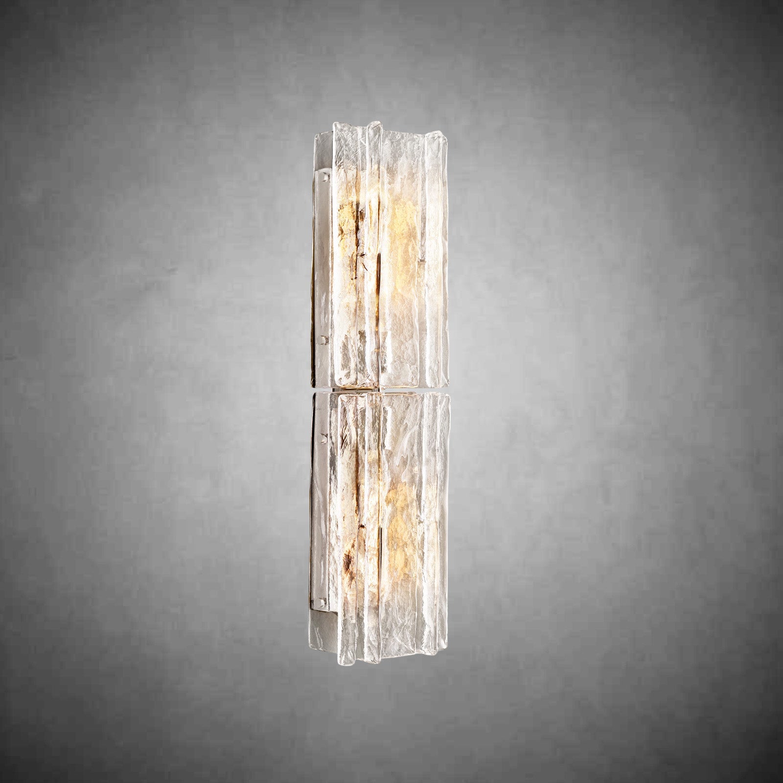 Mid-Century Lattic Glass Wall Sconce with Satin Nickel Finish