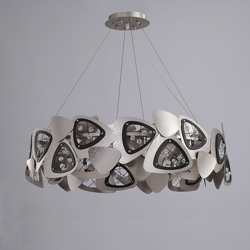 Contemporary Stainless Steel Round Chandelier