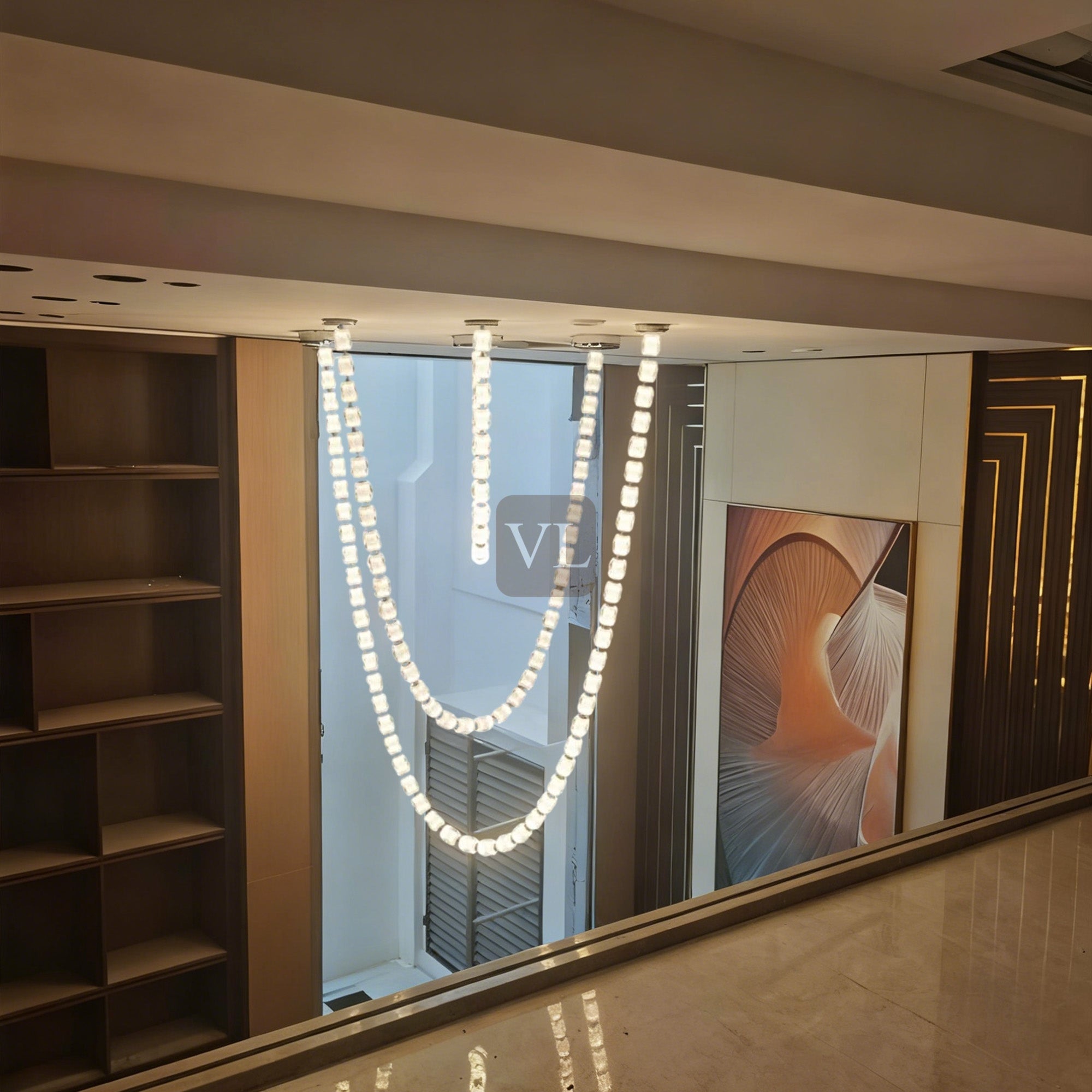 Modern Crystal Bead Chandelier