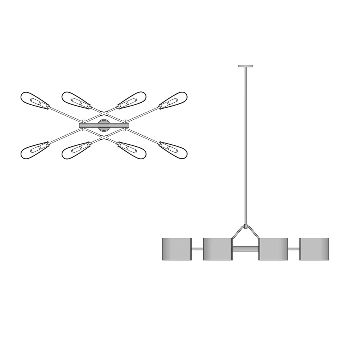 Dessay Solid Brass Linear Chandelier