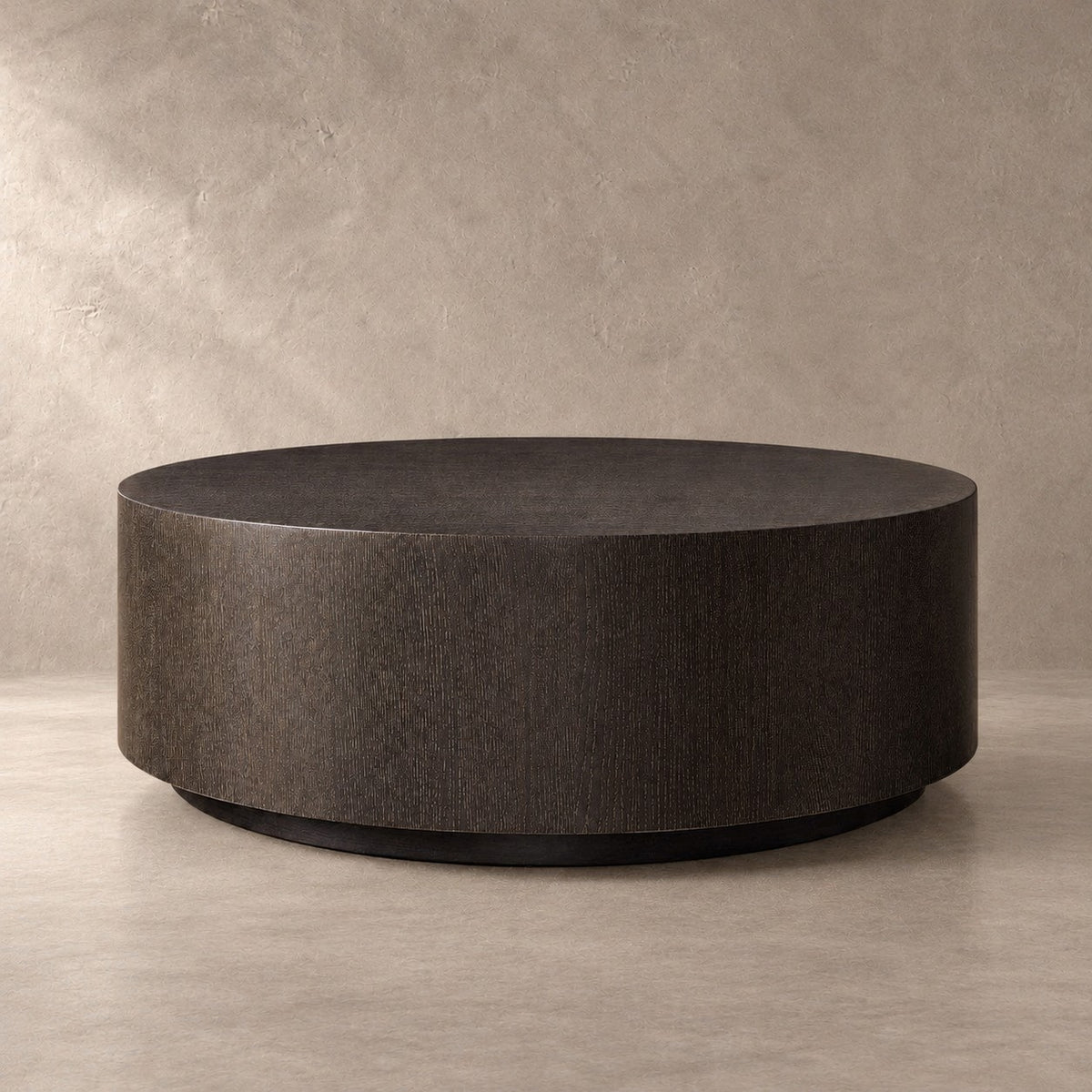 Oak Wood Round Plinth Coffee Table