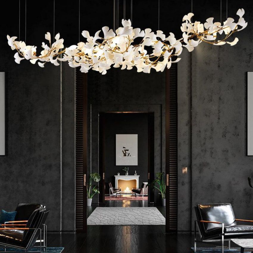 Ceramic Ginkgo Chandelier 4 Sizes | Valley Lamps