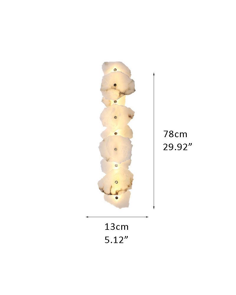Art Decor Multiple Irregularity Shape LED Brass wall sconces White Alabaster Shade