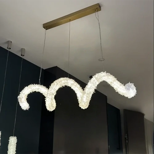 Modern Artistic Spring-shaped Natural Crystal Chandelier Modern Artistic Spring-shaped Natural Crystal Chandelier for Dining Room/Kitchen Island/Low Ceilings