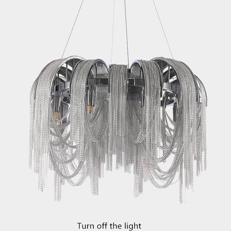 Cadena Aluminum Chain Tassel Chandelier