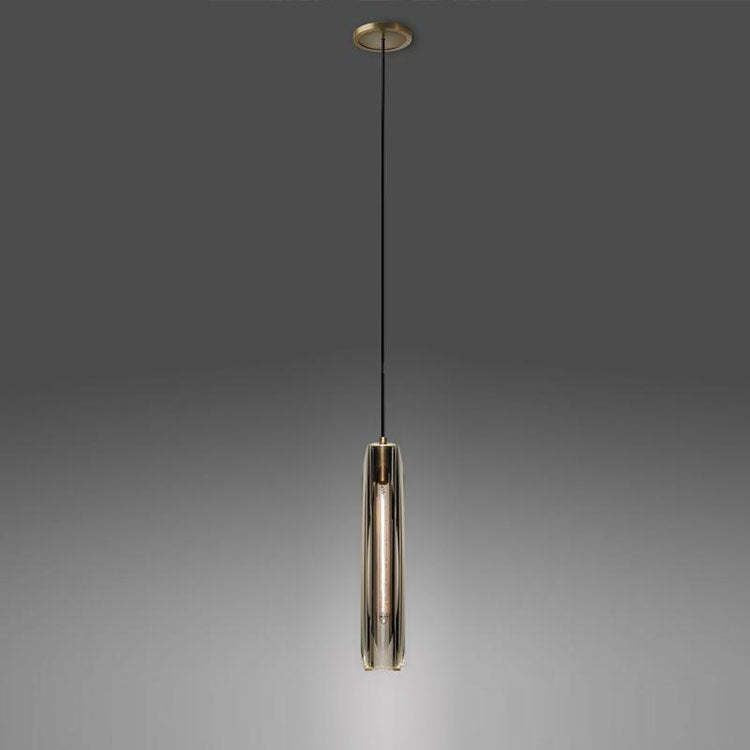 Audrey Crystal Pendant Light with Hand‑Polished Brass Finish
