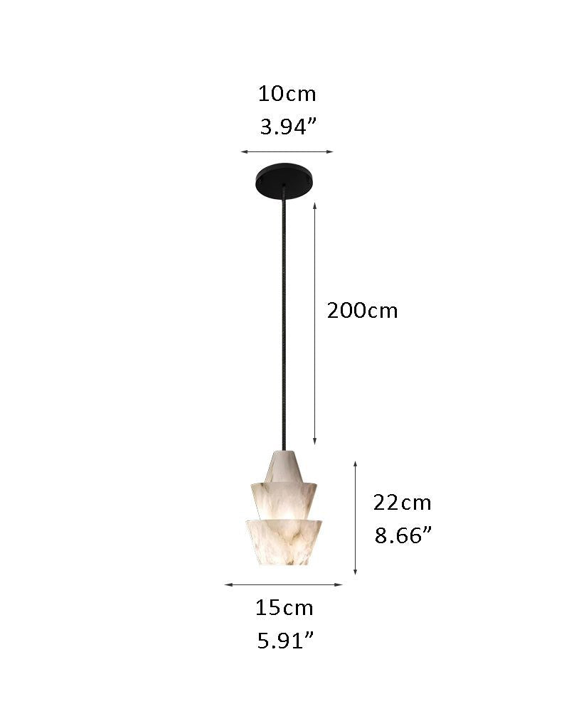 Brianna Alabaster Dining Table Pendant Modern Stacked Conical Pendant Light