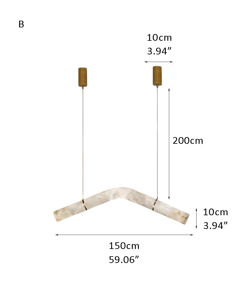 Minimalist Long Cord Ceiling Pendant Alabaster Lighting