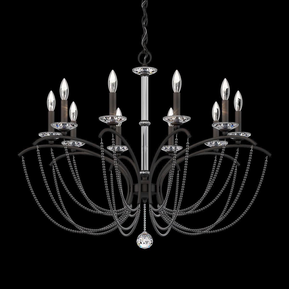 Priscilla Crystal Candlestick Chandelier 36"