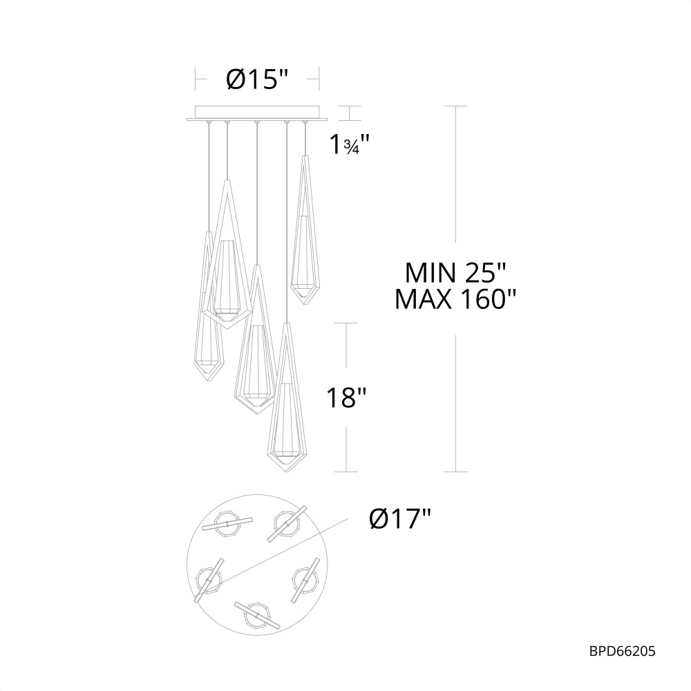 Devotee Round Chandelier 5 Light