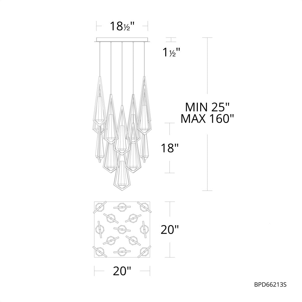 Devotee Linear Chandelier 13 Light