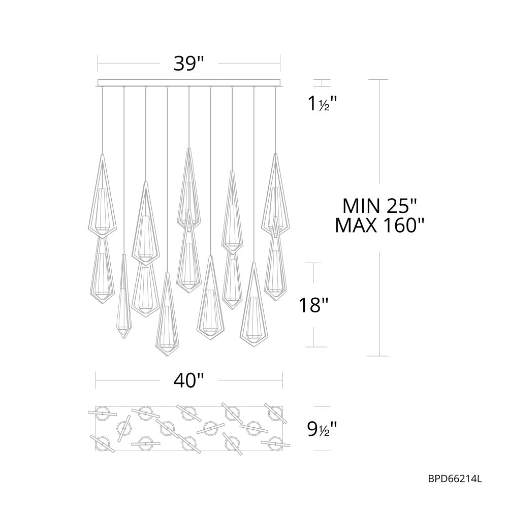 Devotee Linear Chandelier 14 Light