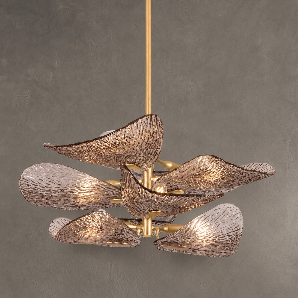 Cardiff Gold Leaf Glass Chandelier