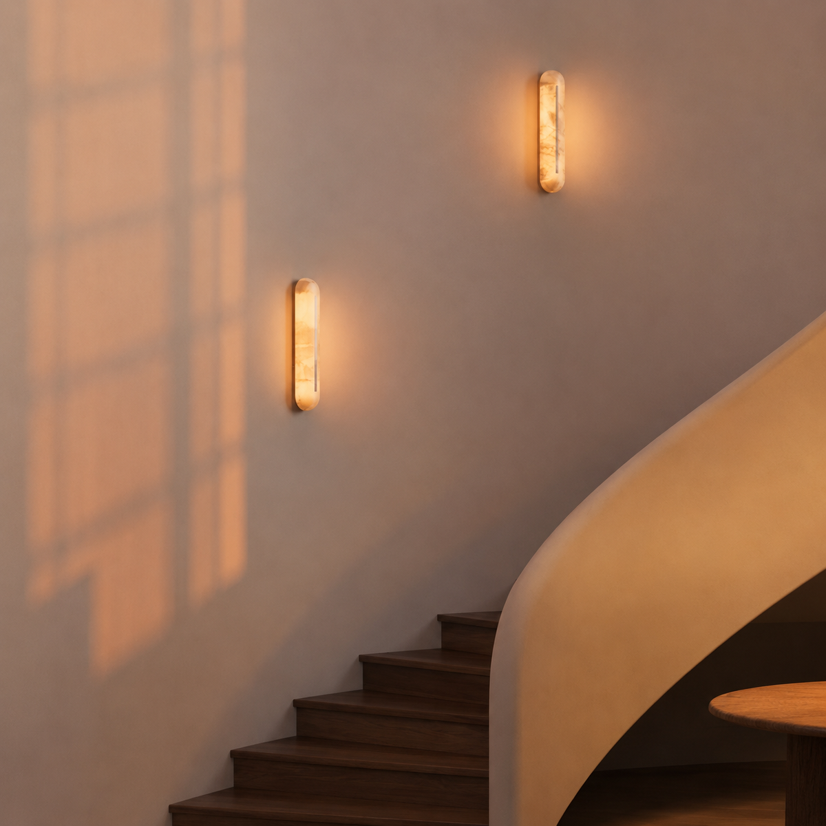 Valora Living Room Wall Sconce Spanish Alabaster Minimalist
