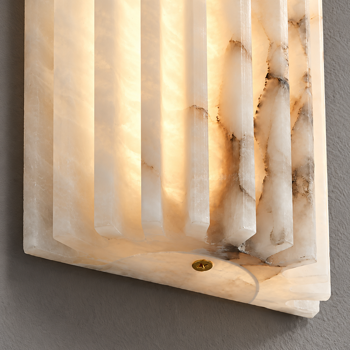 Ribelle Living Room Wall Sconce Fluted Alabaster Minimalist
