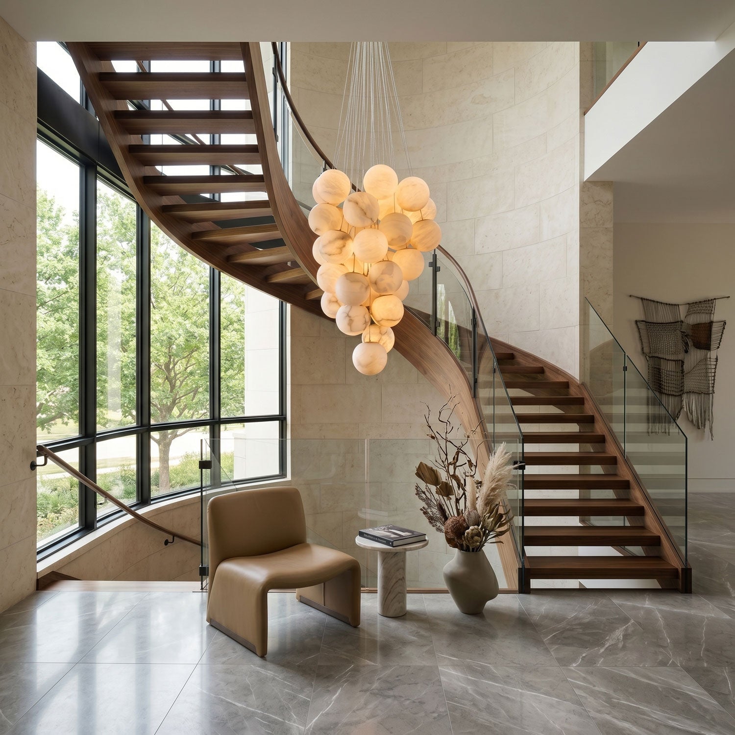 Cluster Alabaster Globe Chandelier - Vakkerlight