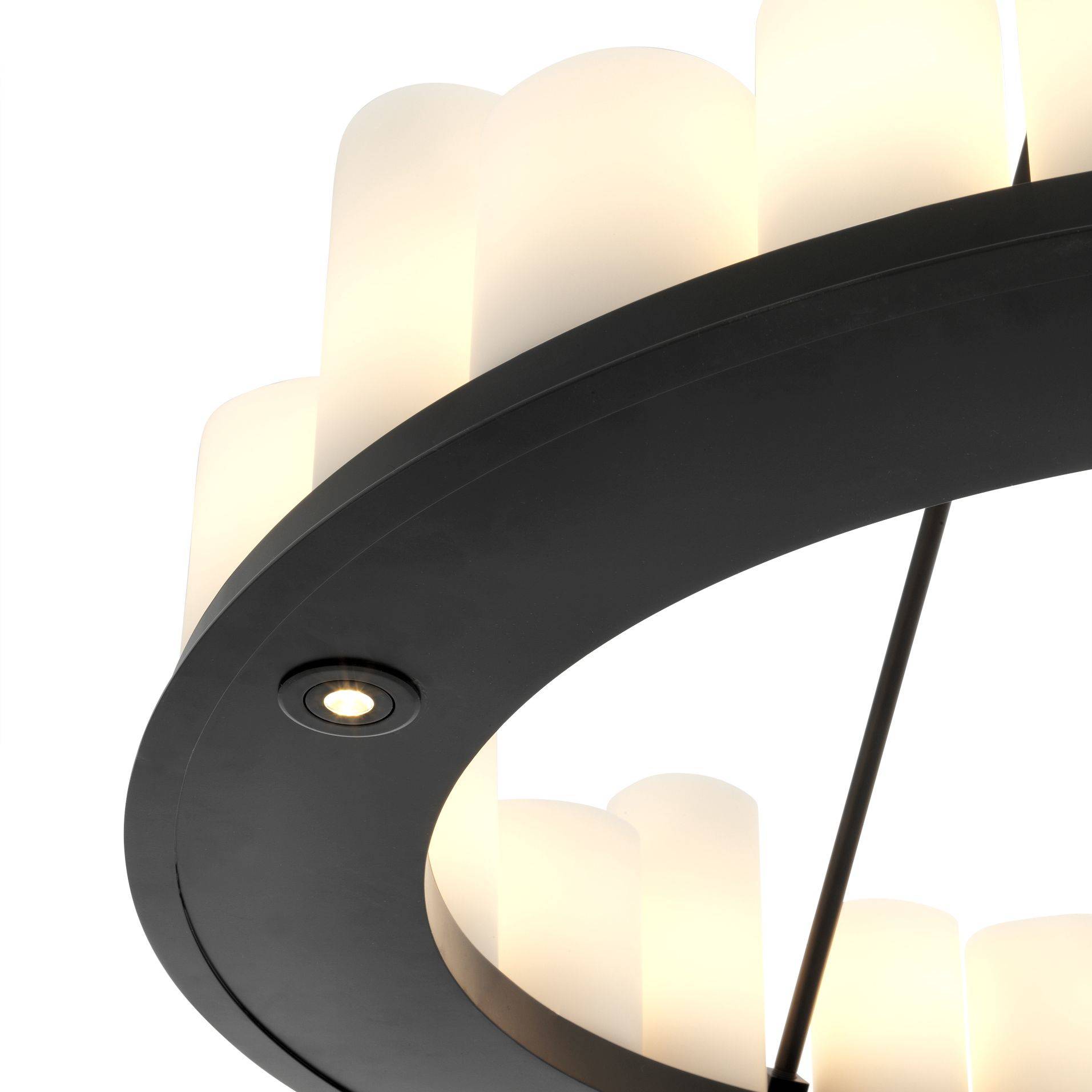 Commodore Ring Modern Chandelier - Black/Brass