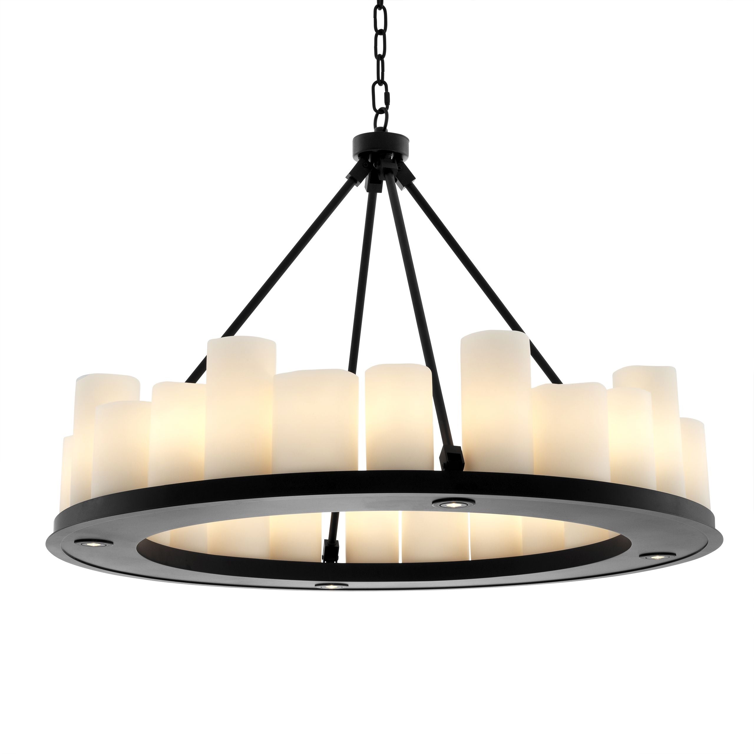 Commodore Ring Modern Chandelier - Black/Brass