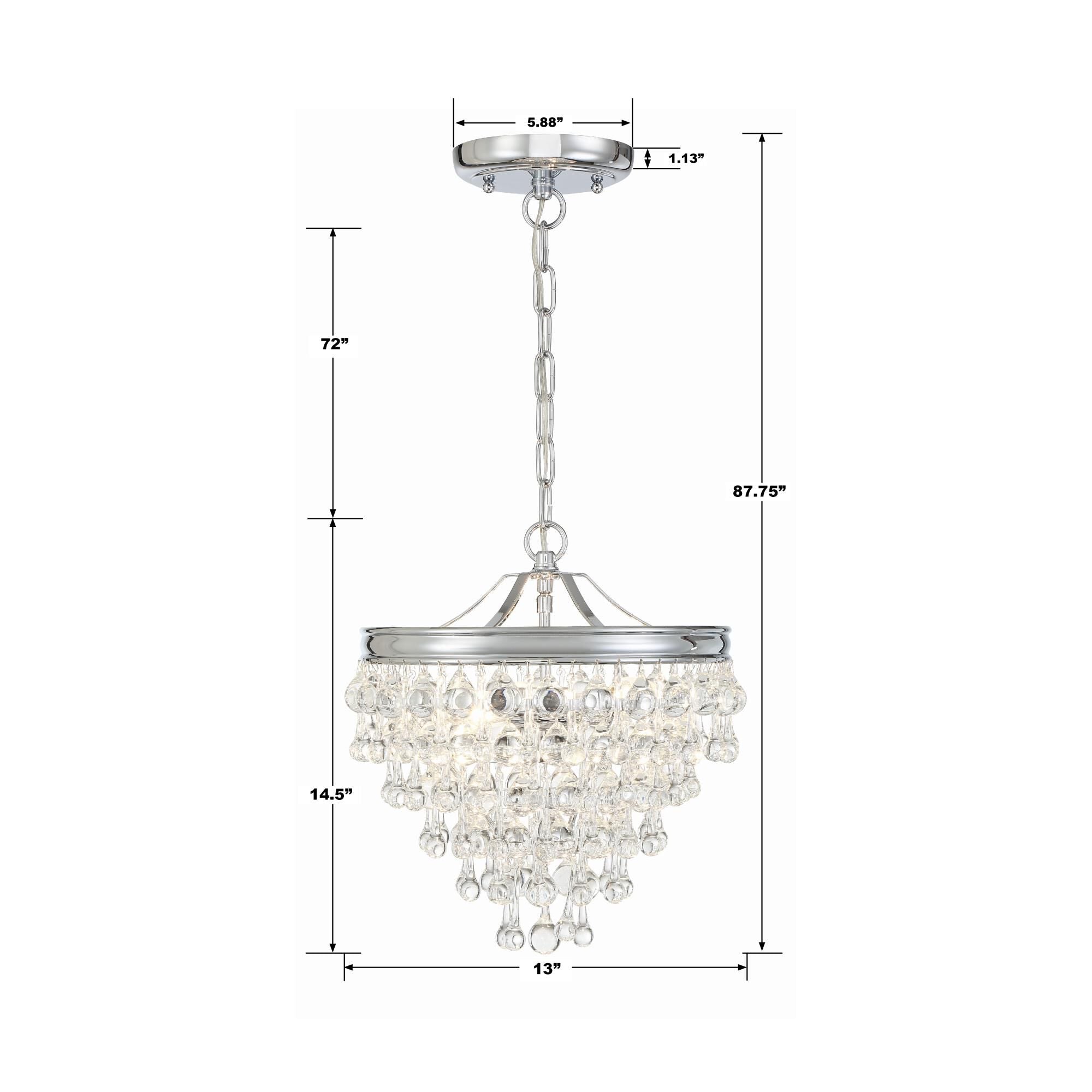 Calypso 13 Inch 3 Light Mini Chandelier by Crystorama