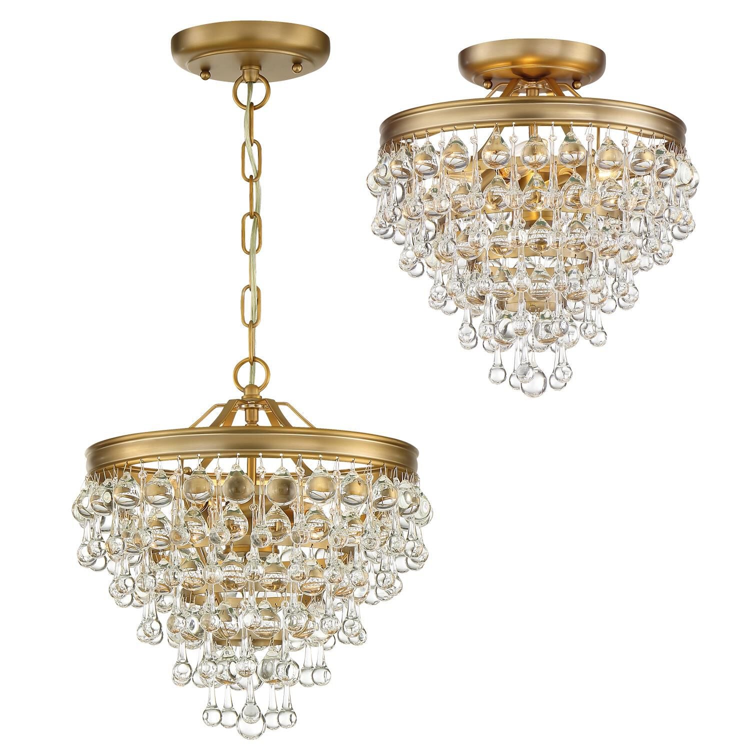 Calypso 13 Inch 3 Light Mini Chandelier by Crystorama