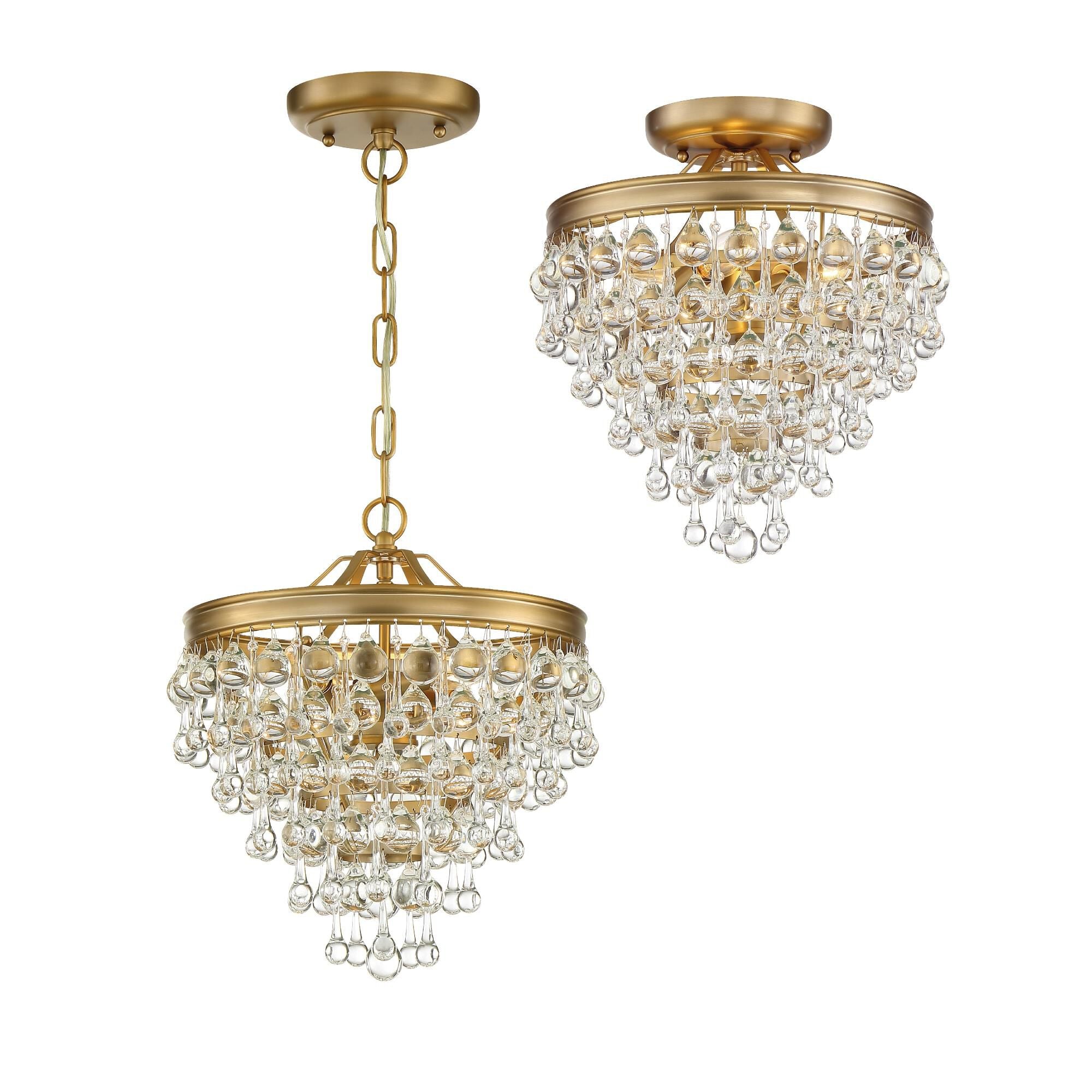 Calypso 13 Inch 3 Light Mini Chandelier by Crystorama