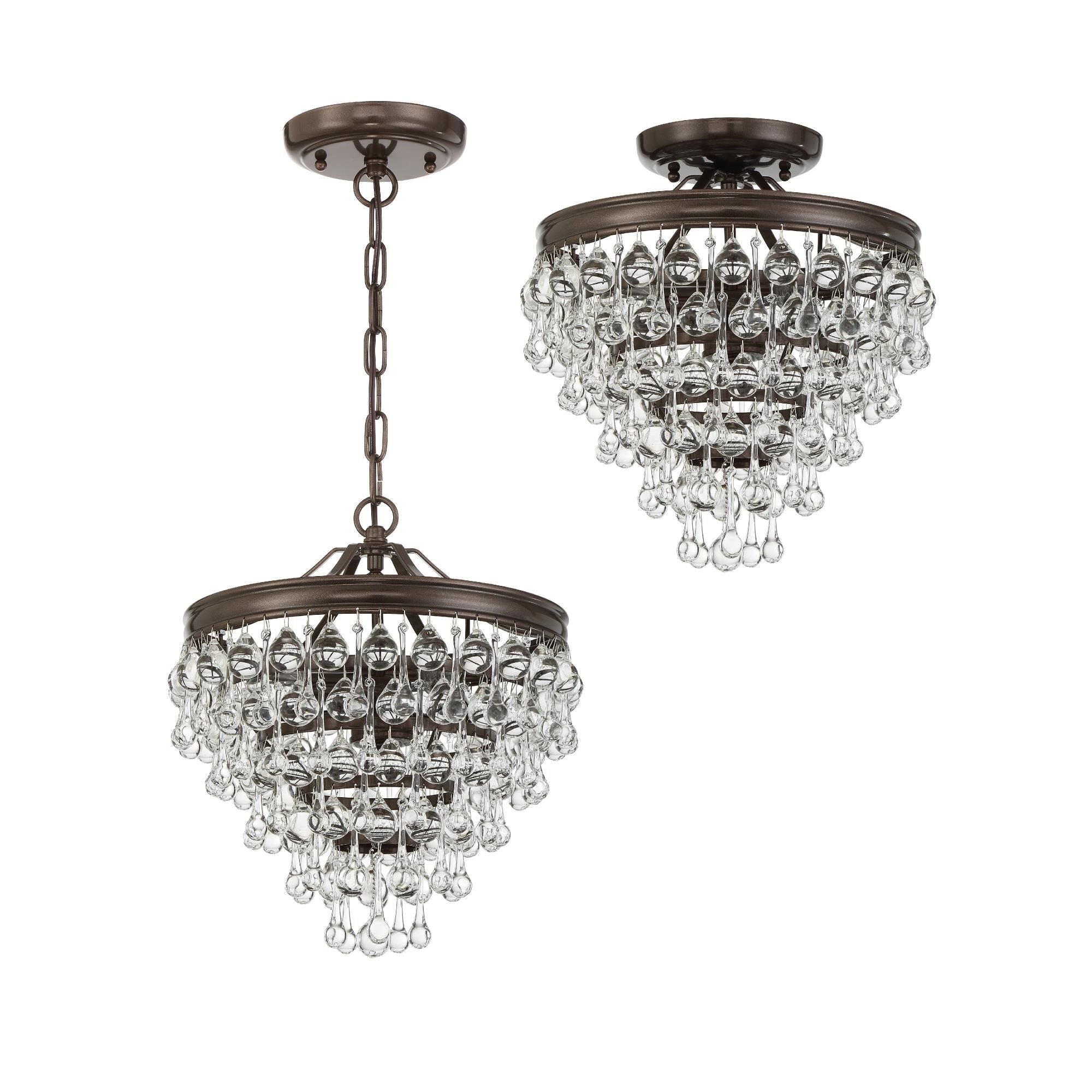 Calypso 13 Inch 3 Light Mini Chandelier by Crystorama