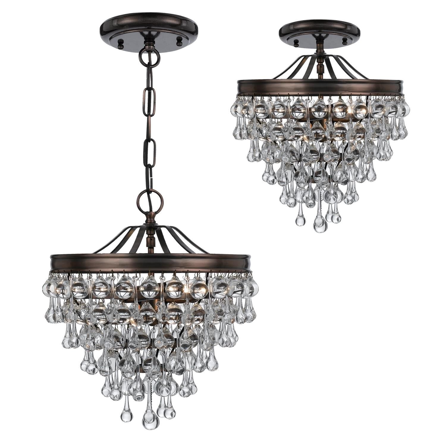 Calypso 13 Inch 3 Light Mini Chandelier by Crystorama