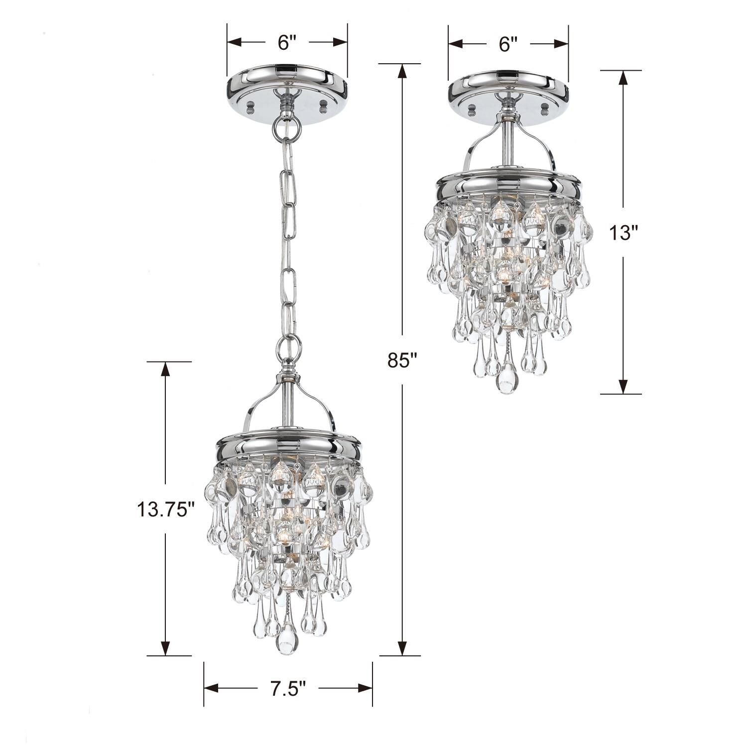 Crystorama Calypso Mini Chandelier 7 Inch - Elegant Lighting
