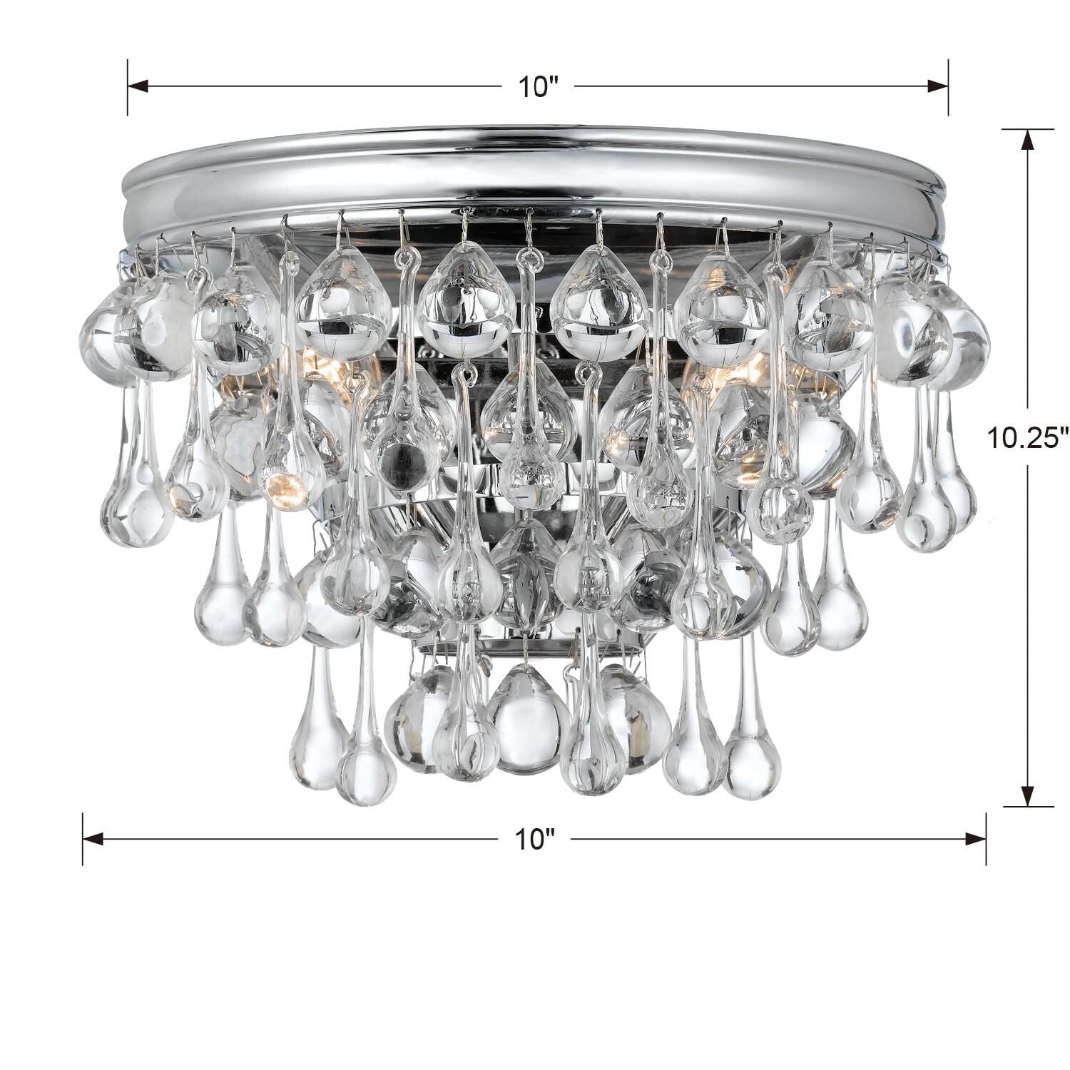Crystorama Calypso 1 Light Polished Chrome Crystal Wall Sconce