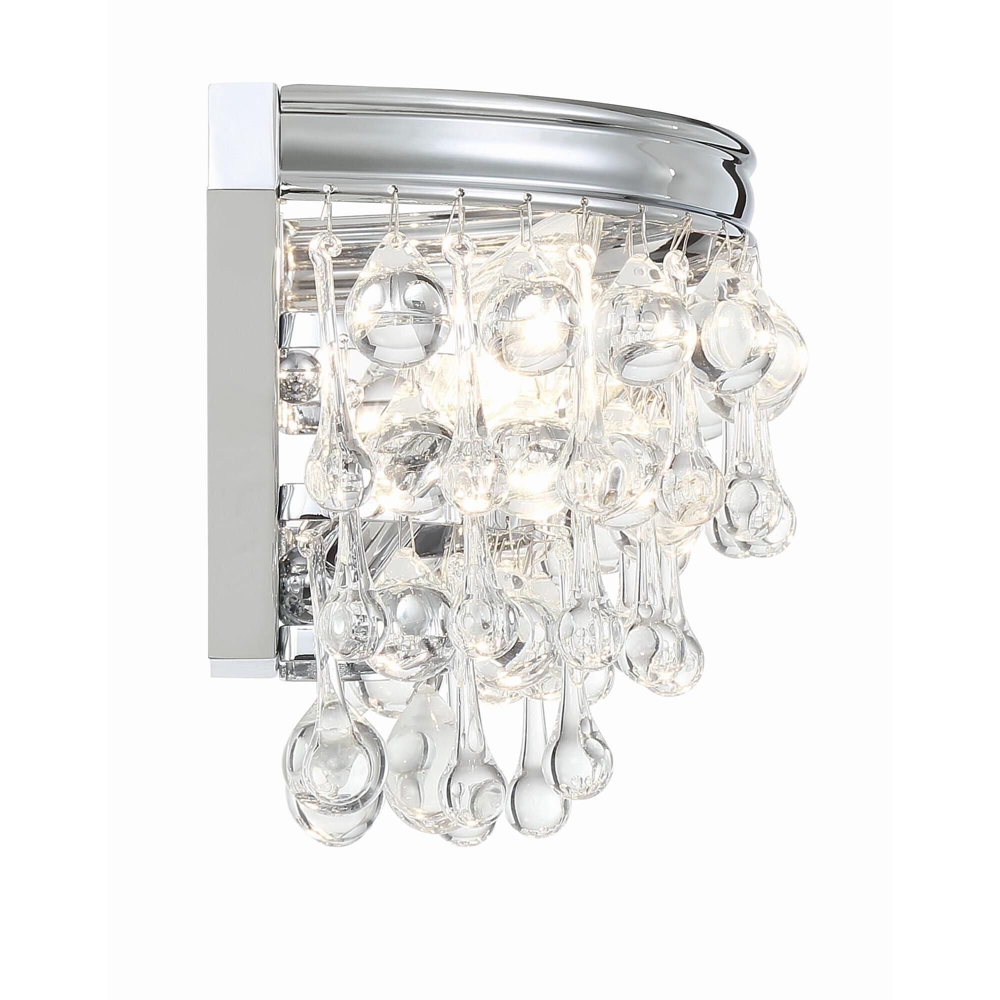 Crystorama Calypso 1 Light Polished Chrome Crystal Wall Sconce