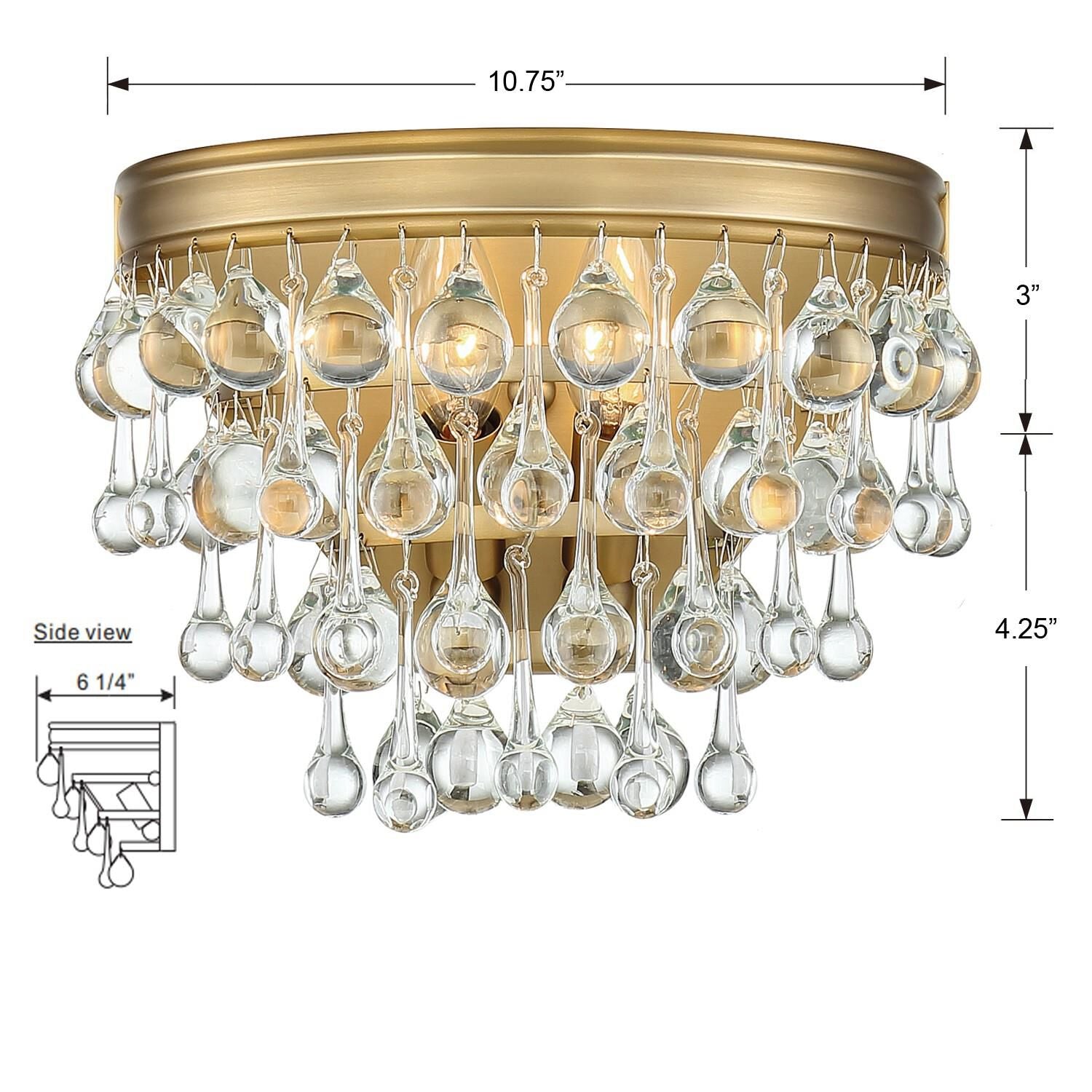 Crystorama Calypso 1 Light Polished Chrome Crystal Wall Sconce