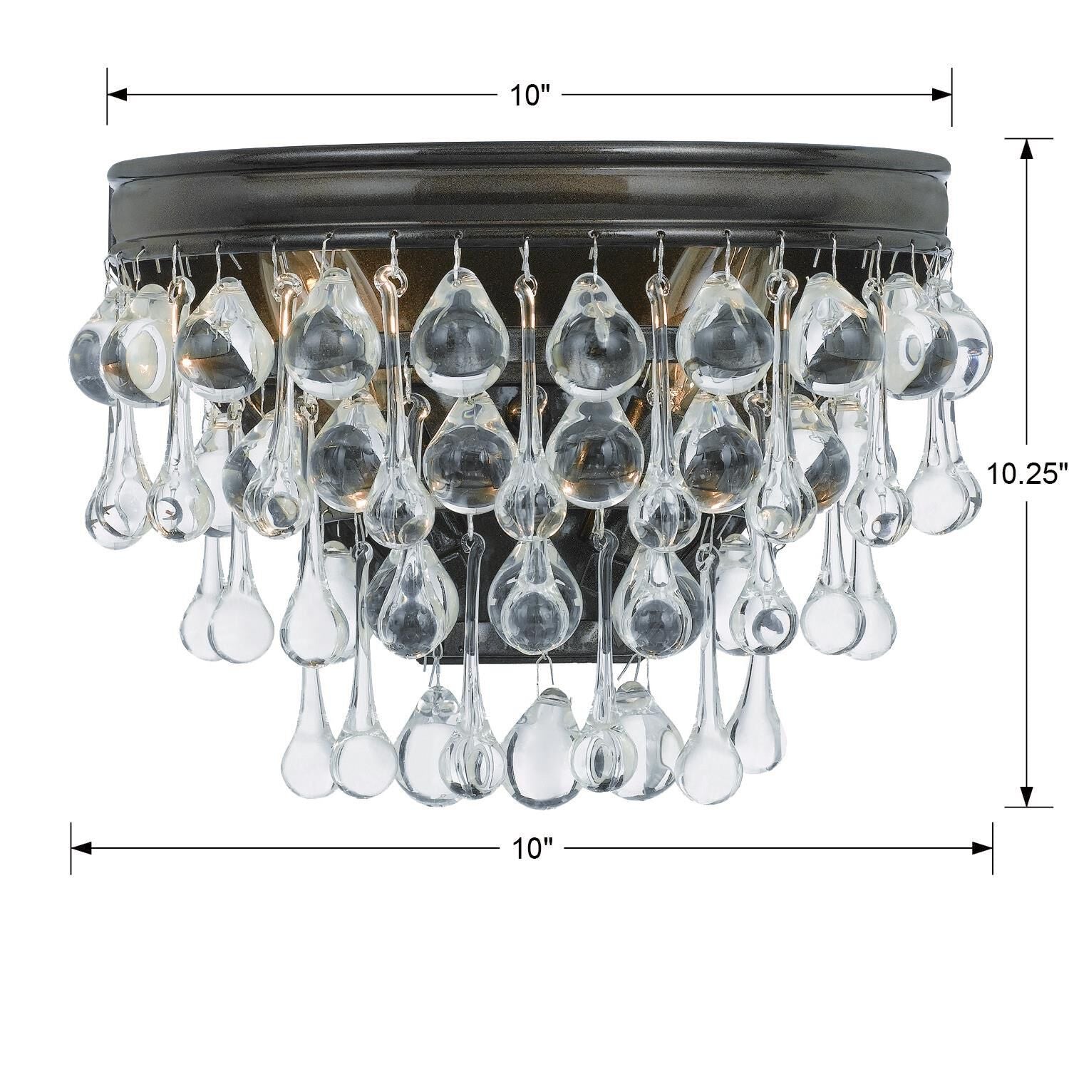 Crystorama Calypso 1 Light Polished Chrome Crystal Wall Sconce