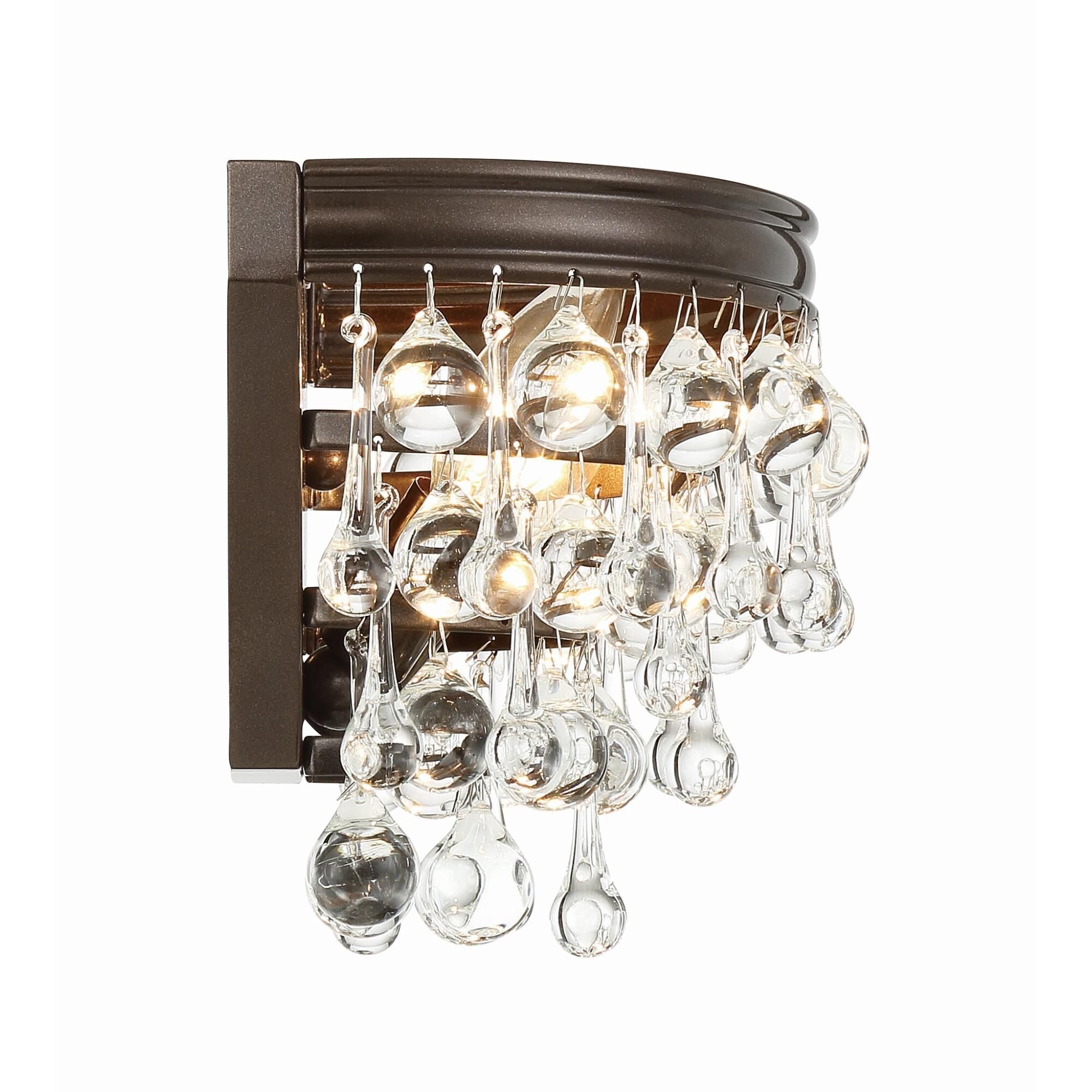 Crystorama Calypso 1 Light Polished Chrome Crystal Wall Sconce