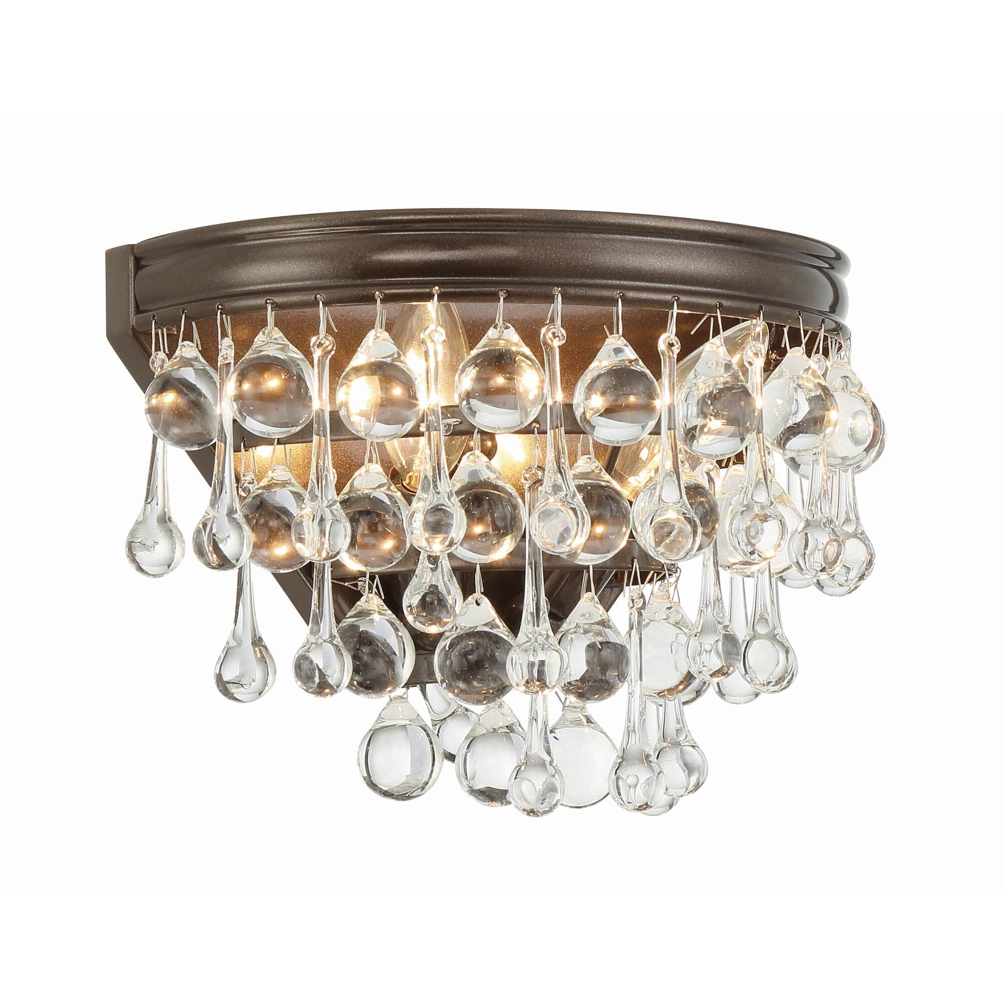 Crystorama Calypso 1 Light Polished Chrome Crystal Wall Sconce