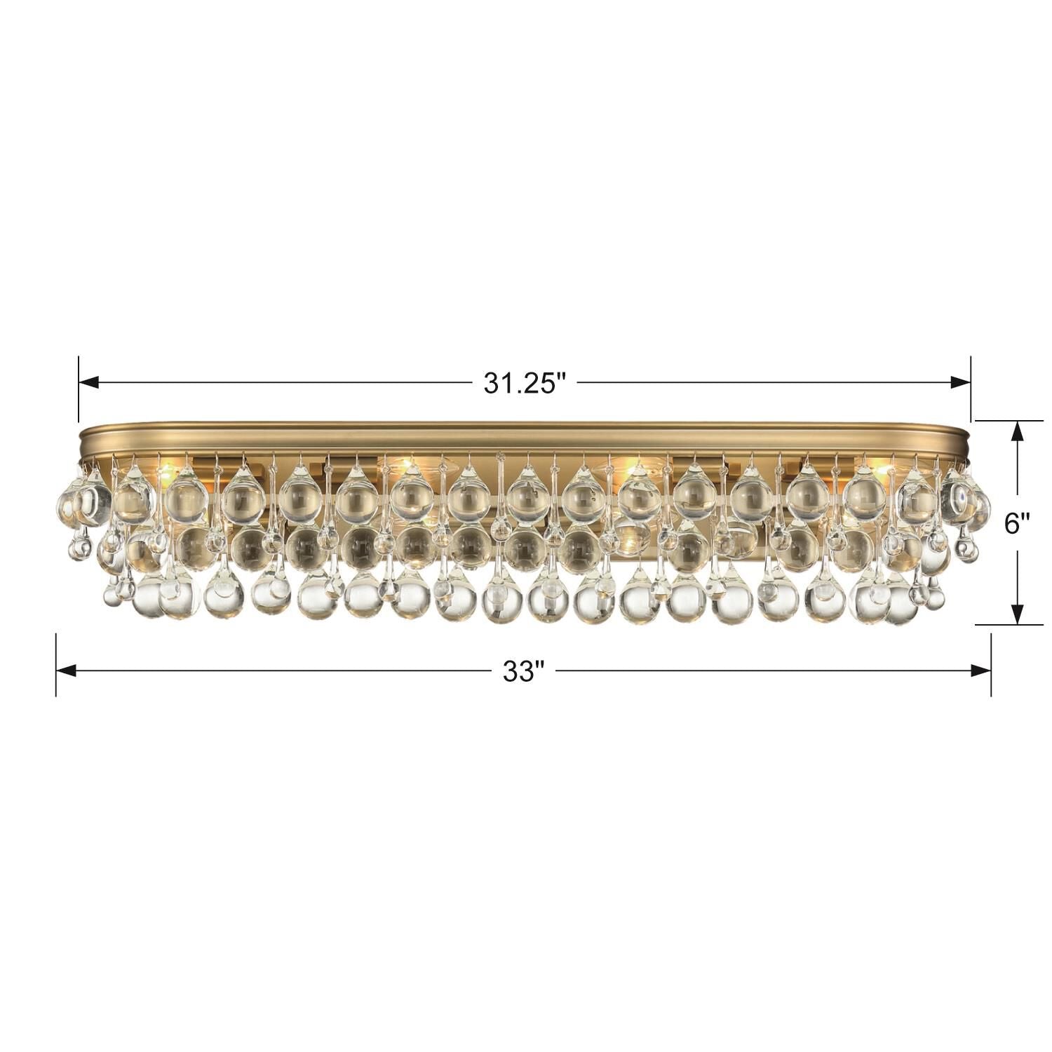 Calypso 33 Inch 8-Light Bathroom Vanity Light | Crystorama