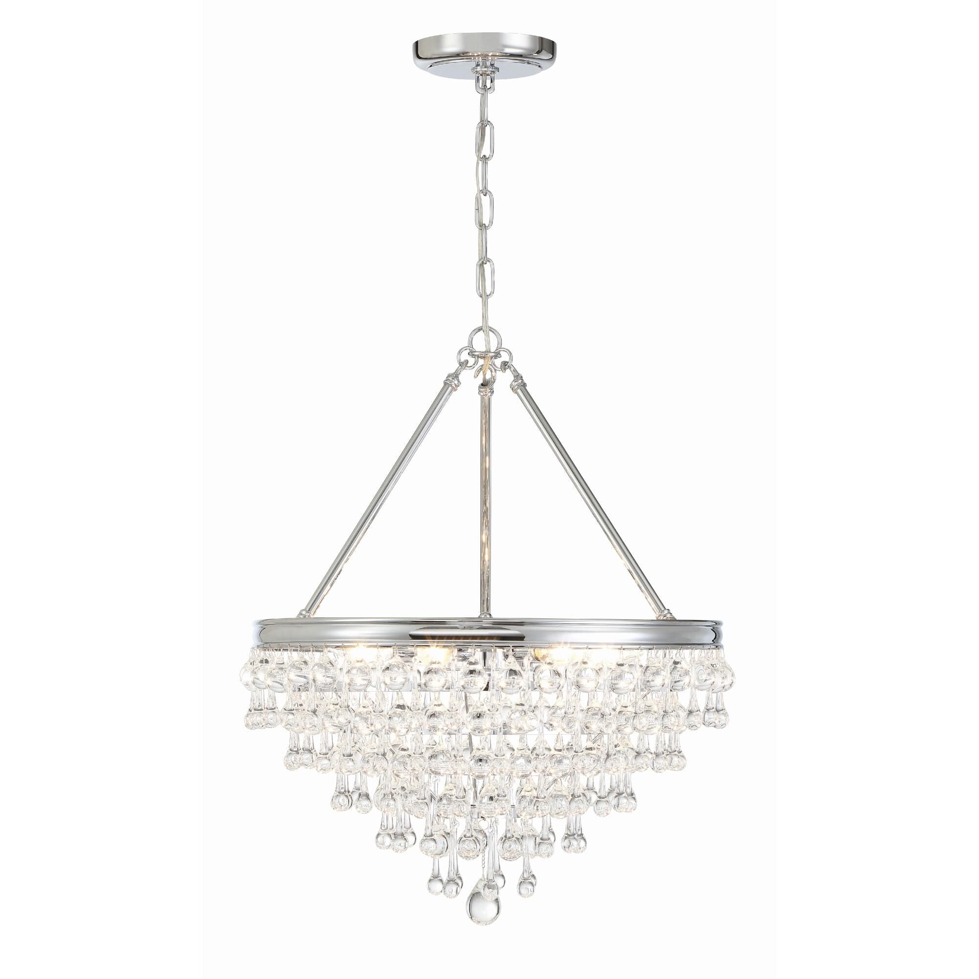 Calypso 20 Inch 6-Light Vibrant Gold Clear Crystal Mini Chandelier
