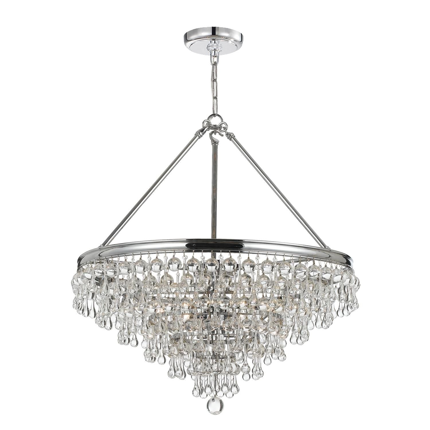 Calypso 25 Inch 8-Light Chandelier - Vibrant Gold Finish