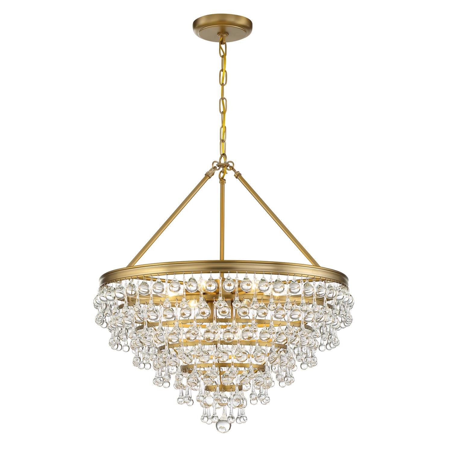 Calypso 25 Inch 8-Light Chandelier - Vibrant Gold Finish