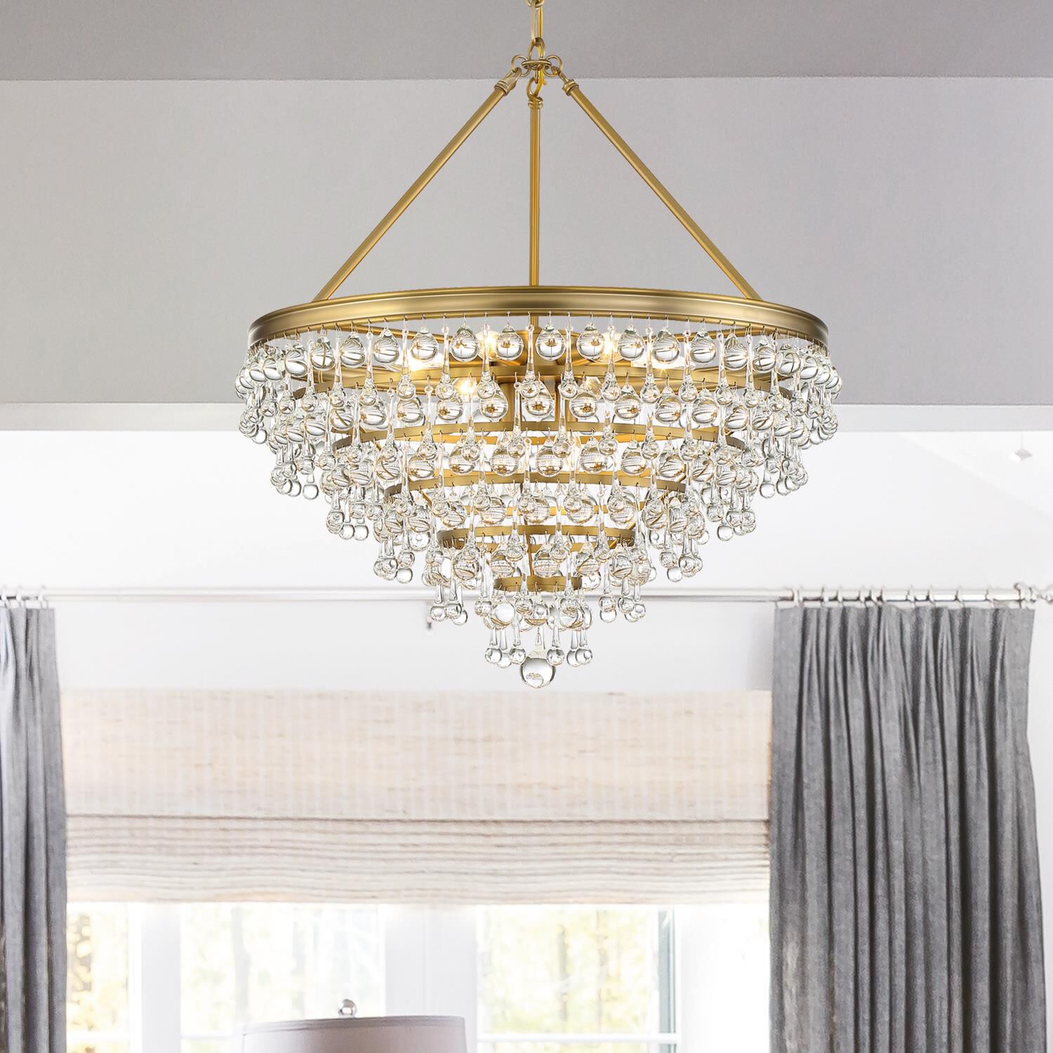Calypso 25 Inch 8-Light Chandelier - Vibrant Gold Finish