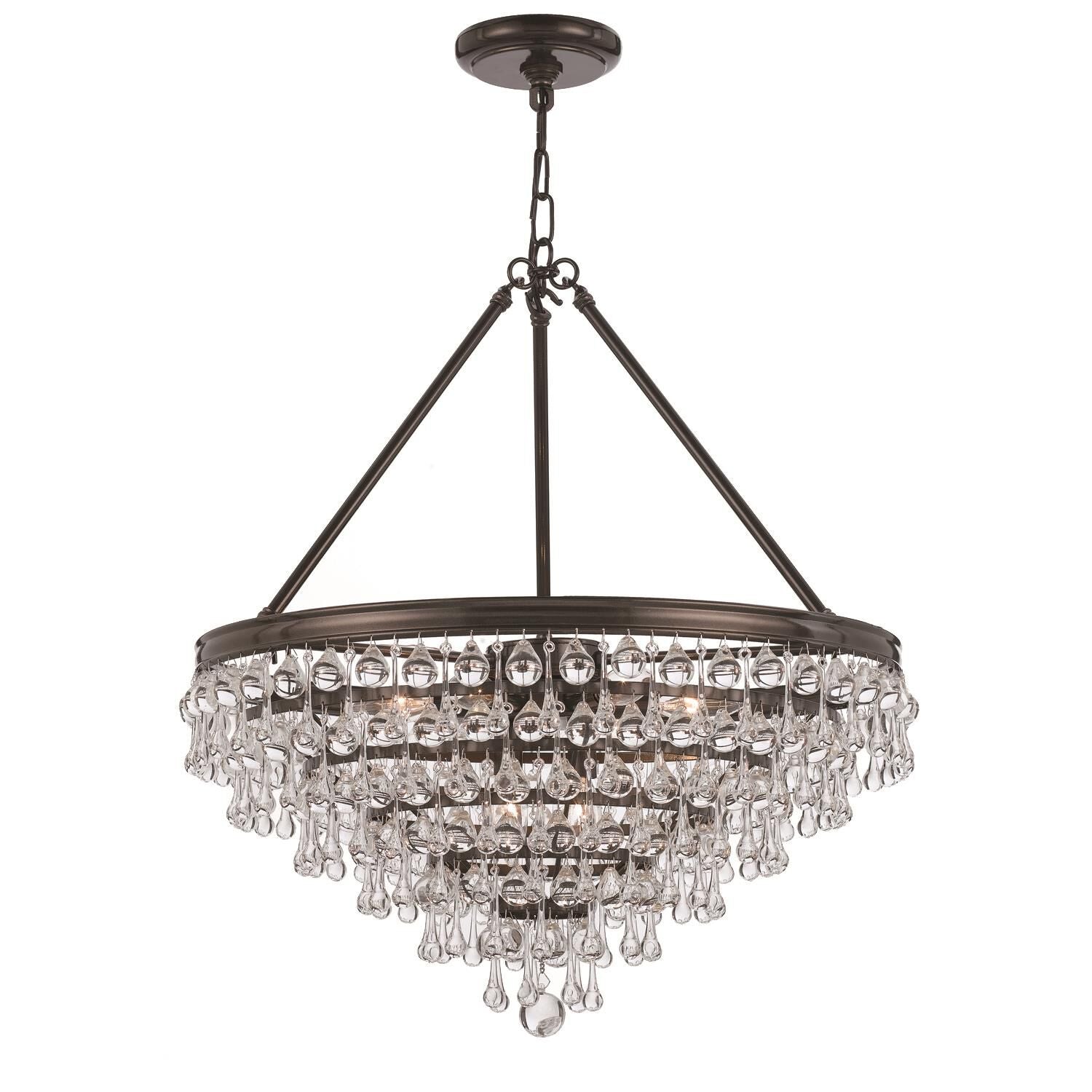 Calypso 25 Inch 8-Light Chandelier - Vibrant Gold Finish