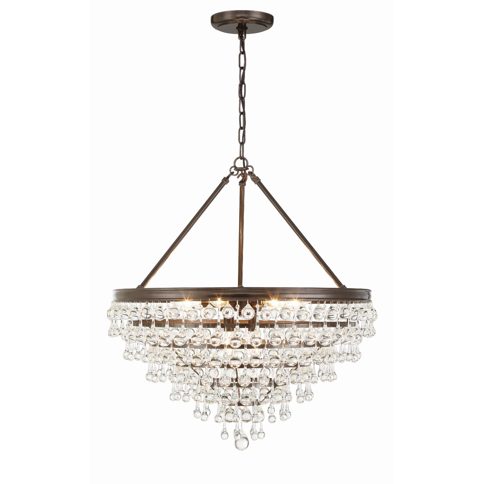 Calypso 25 Inch 8-Light Chandelier - Vibrant Gold Finish