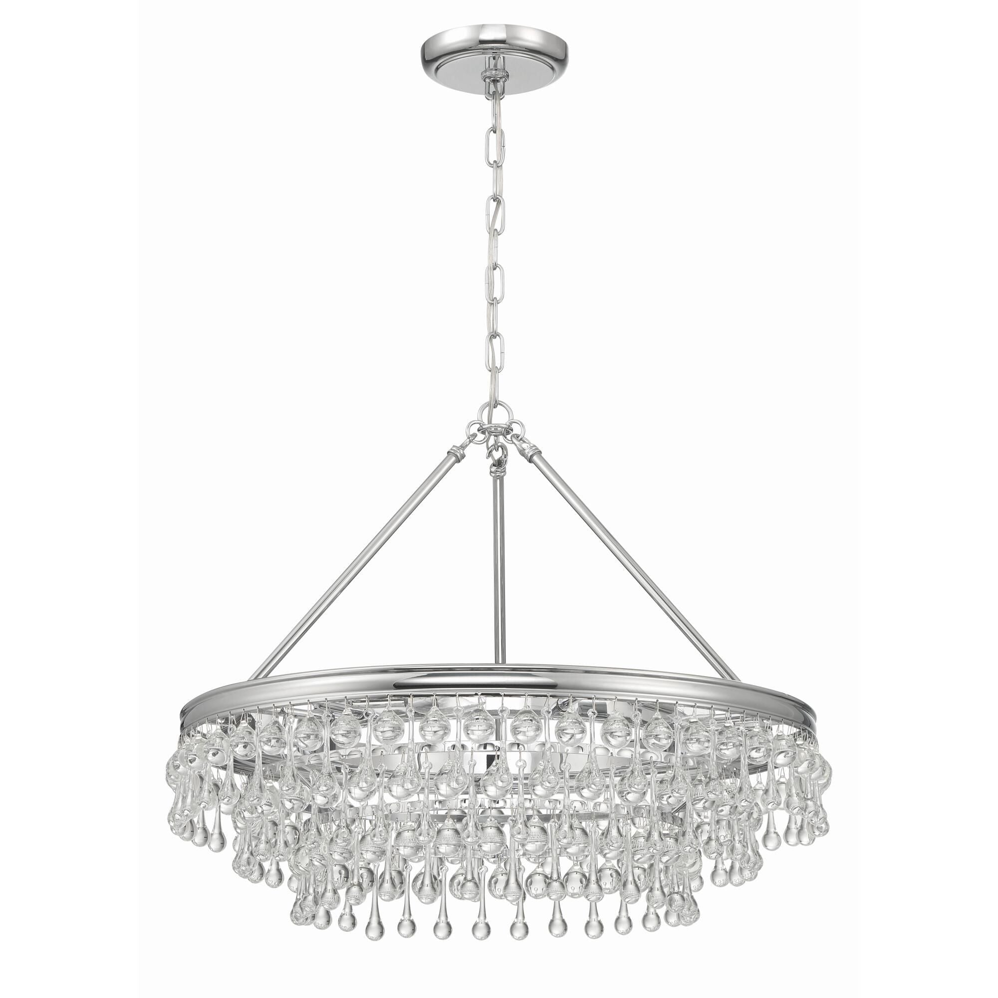 Calypso 25 Inch 6-Light Polished Chrome Crystal Chandelier