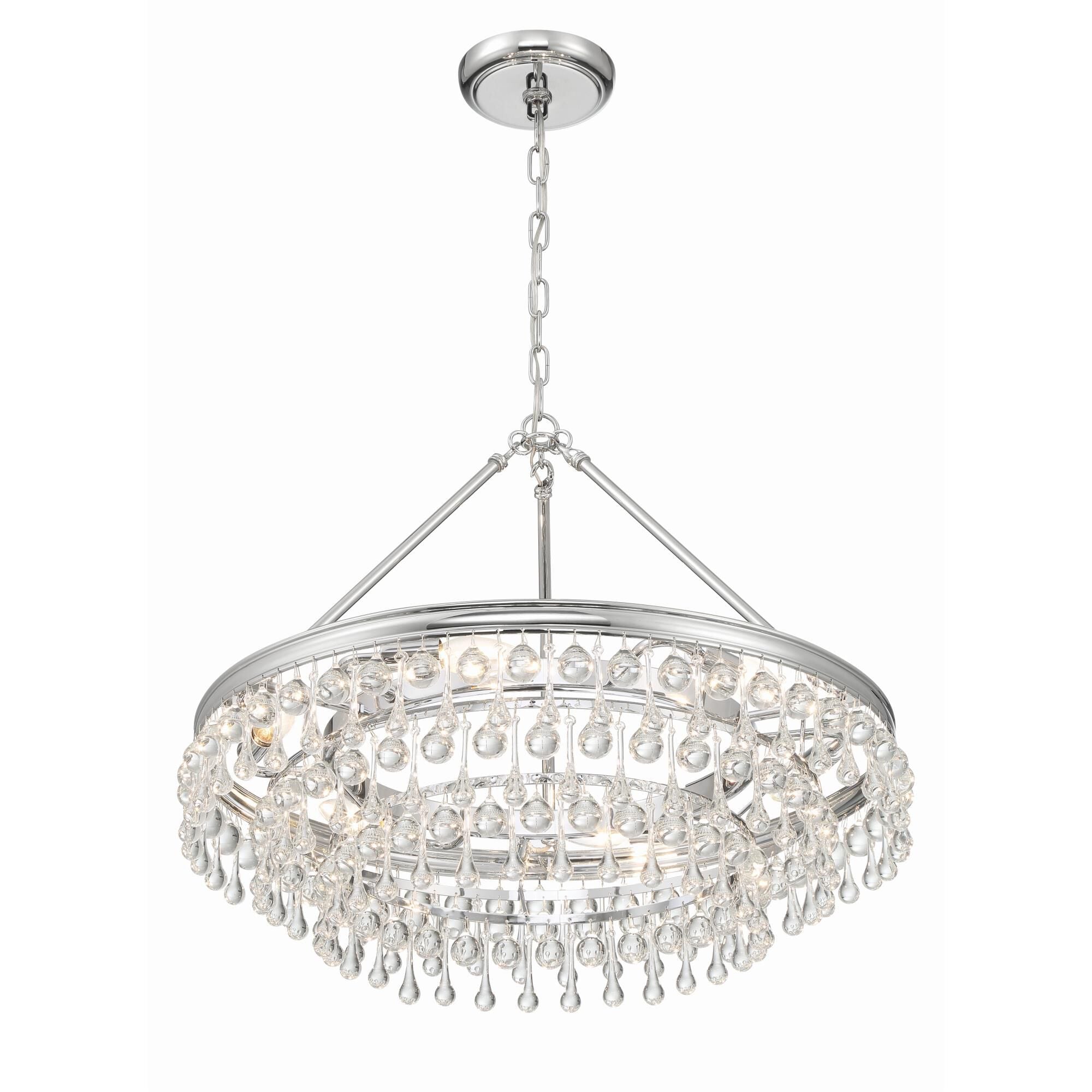 Calypso 25 Inch 6-Light Polished Chrome Crystal Chandelier