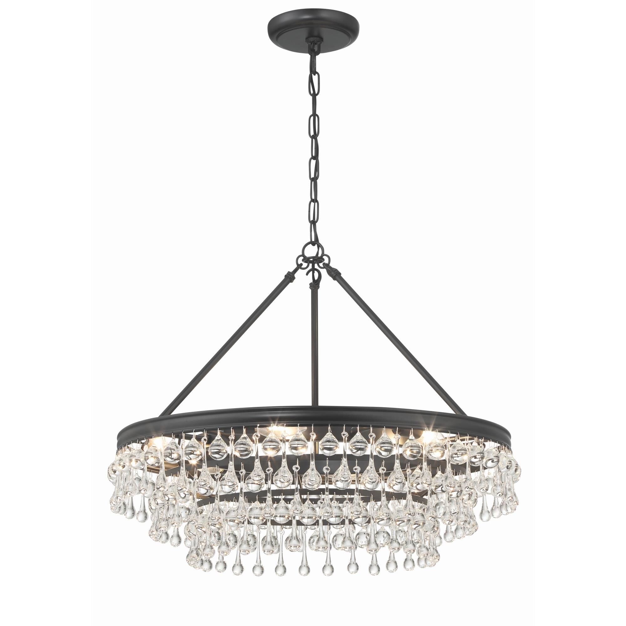 Calypso 25 Inch 6-Light Polished Chrome Crystal Chandelier