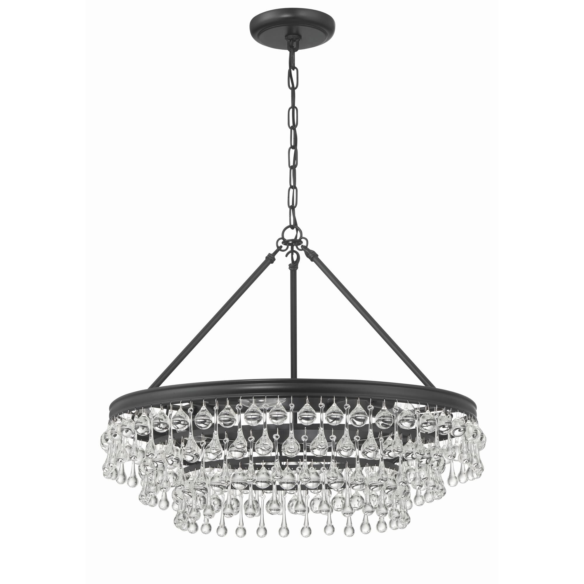 Calypso 25 Inch 6-Light Polished Chrome Crystal Chandelier